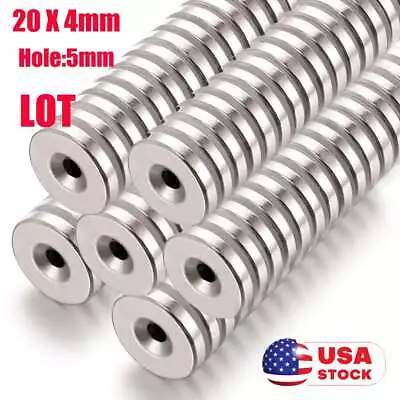 Countersunk Ring Round Disc Strong Neodymium Magnets Rare Earth With Hole 5mm • $4.99