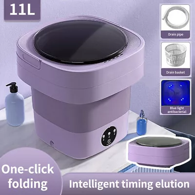 11L Mini Washing Machine Bucket Folding Portable Laundry Machine Clothes Washing • $59.95