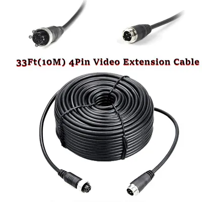 10M 4Pin Video Extension Cable Wire For Car RV Bus Truck Rear View Backup Camera • $9.99