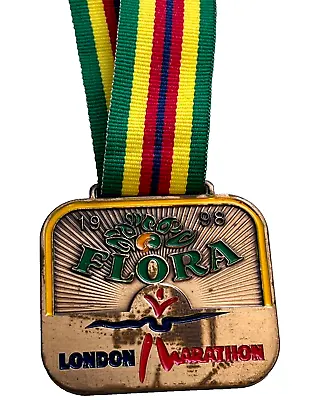 Vintage Flora London Marathon 1998 Finishers Medal With Ribbon • £34.30