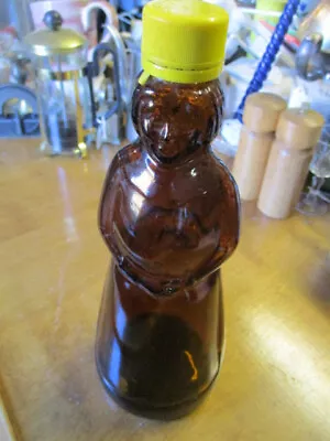 Vintage Empty 10  Tall Mrs Butterworth Brown Bottle/ Yellow Cap Very Nice! • $4.99