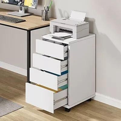 Mobile File Cabinet 4-Drawer Filing Cabinet With Wheels Rolling Pedestal  • $134.43