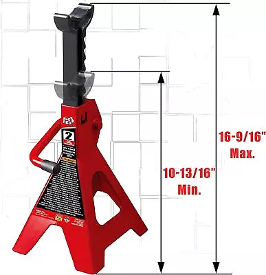 BIG RED Torin Steel Car Jack Stands: 2 Ton (4000 Lb) Red AT42002R 1 Pair • $25.68