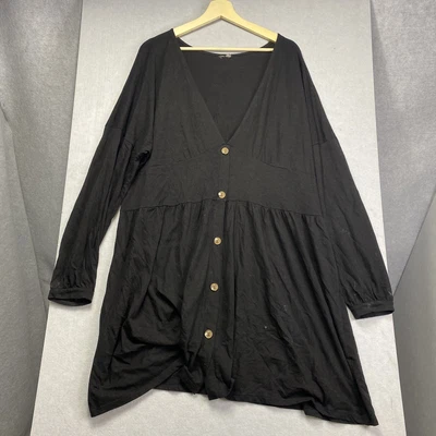 $25.95 • Buy ASOS Womens Black A -Line Dress Plus Size 20 Knee Lengh Short Sleeves 
