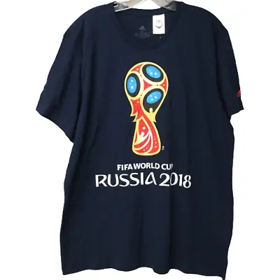 Adidas Mens XL Russia 2018 FIFA World Cup Officially Licensed Navy T-Shirt • $16.98