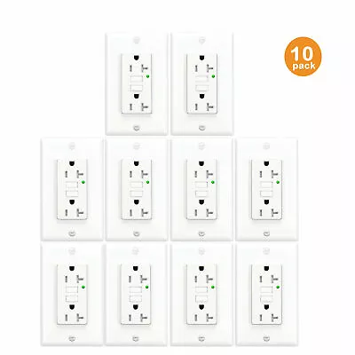 20A GFCI Outlet Self-Test 125V Weather Resistant WR Wall Socket White Receptacle • $99.95