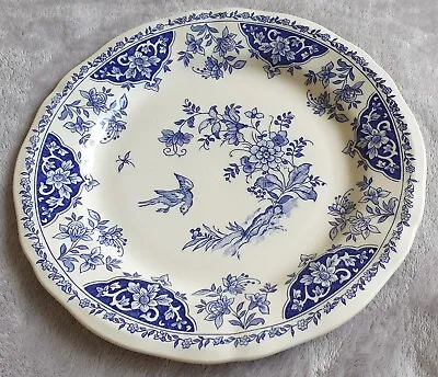 £35 • Buy Vintage Gien France Blue Delft Pattern Ceramic Blue & White Dinner Plate 26cm 
