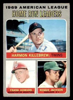 1970 Topps Baseball #66 A.L. HR Leaders Killebrew Jackson GD *d3 • $4