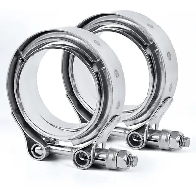 2x 3inch V-Band Clamp &304 Stainless Steel Flange Kit Vband For Exhaust Downpipe • $25.99