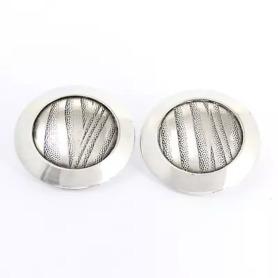 Ed Levin Sterling Silver Button Disc Earrings Post Stud Vintage • $189.05