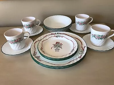 $99 • Buy Corelle Callaway Holiday Dinner Set 4 Place Setting 20 Pieces Vintage