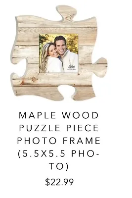 P. Graham Dunn Puzzle Piece 5.5 X5.5  Tan Photo Frame • $15