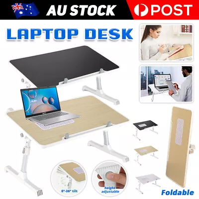 Portable Foldable Laptop Stand Desk Height Adjustable Computer Study Bed Table • $26.49