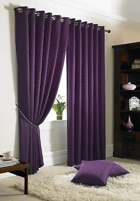£5.49 • Buy Madison Curtains Eyelet Top, Lined Curtains, Tie-Backs Included, 11 Fab Colours