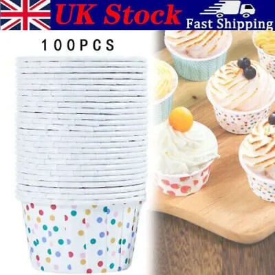 100Pcs Disposable Paper Treat Tubs Ice Cream Dessert Cups Bowls Party Supplies • £6.19