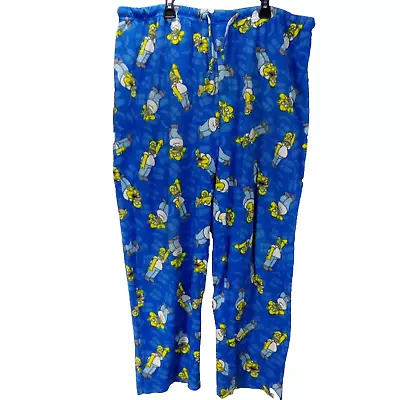 The Simpsons Pajama Pants Men's XL Blue Fleece Homer • $20