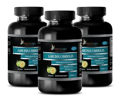 GARCINIA CAMBOGIA EXTRACT 1300mg 100% Pure Fat Burner Weight Loss Diet Pills -3B • $50.57