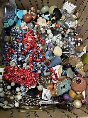 Mixed Lot Of Natural Stones  &  Beads Jewelry & More / 13lbs Plus • $38