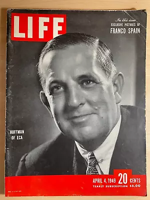 LIFE MAGAZINE April 4 1949 Hoffman Franco Of Spain • $10