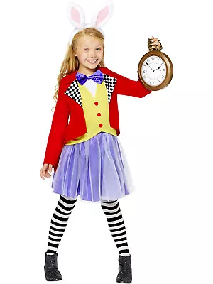 £16.99 • Buy Girls Little Miss White Rabbit Costume Fancy Dress Book Week Alice In Wonderland
