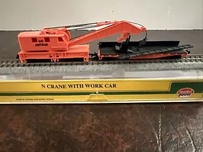 Model Power 3163 N Scale Amtrak Crane & Work Car Rd#846 • $10