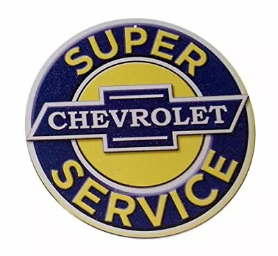 Chevy Chevrolet Super Service 12  Round Tin Sign Vintage Wall Decor For Garage  • $19.99