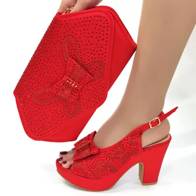 Lady Italian Shoes And Bag Luxury Design With Matching Sandals High Heels Shoes • $87