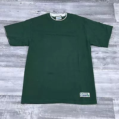 Vintage Blank T Shirt Mens Large  Green Heavy Cotton Discus Athletic Grunge • $17.95