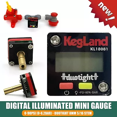 Mini Digital Illuminated 0-90psi Duotight Compatible Push In Pressure Gauge • $11.39