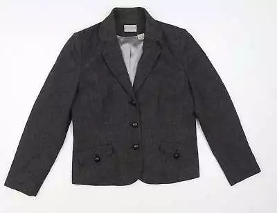 Laura Clement Womens Grey Jacket Blazer Size 14 Button • £9.50