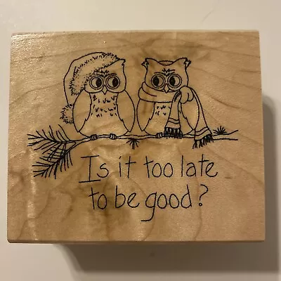 Is It Too Late To Be Good? F378 Owls Great Impressions Rubber Stamp • $7