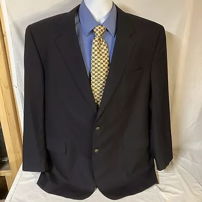 Jos A Bank Mens 100% Wool Blazer Jacket 48L 48 L Navy Blue 2 Button Free Ship! • $39.99