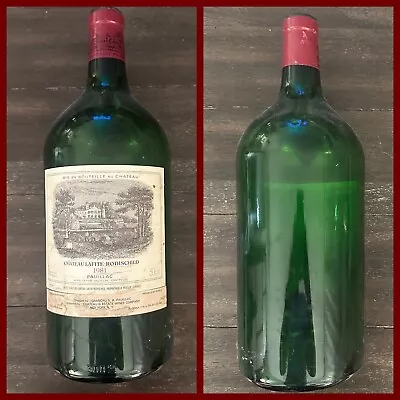 Empty 1981 Chateau Lafite Rothschild Bordeaux Pauillac 3L DOUBLE MAGNUM Bottle • $1059.99