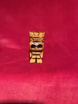 Vintage Tiki Statue Hand Carved Milo Wood Hawaii 3 1/8” Tall (I-1) • $24.69