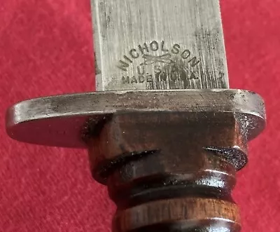Custom Knife From A File -  With A Mahogany Handle-military Guard & Sheath • $139.98