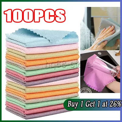 100x Large Microfibre Cleaning Auto Car Detailing Soft Cloths Wash Towel Duster • £2.95