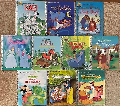 10 Vintage Walt Disney Little Golden Books 1980's-1990's Aladdin Mickey Pooh VG • $19.99