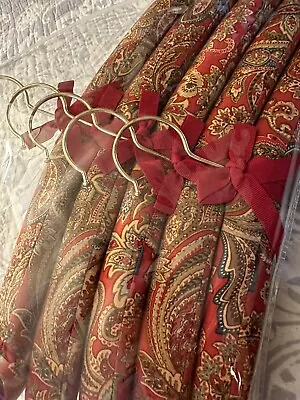 Vintage NWOT Set Of 5~Fabric Covered Padded Clothes Hangers~Lingerie~Boudoir • $6.79