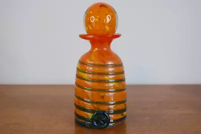 Vintage Orange Mdina Glass Perfume Bottle / Scent Bottle • £65