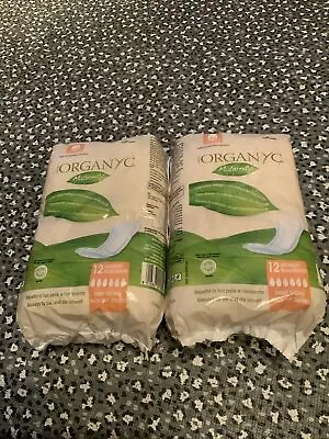 2 X Organyc Maternity Pads Pack Of 12 Each - 100% Cotton  • £13.99