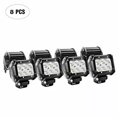 Nilight 8PCS 4Inch 18W Led Lights Off-Road Work Flood Lamps Lighting Driving 4WD • $75.99