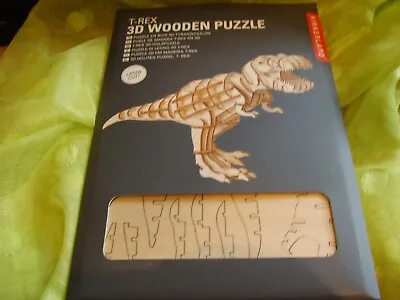 T-Rex 3D Wooden Kikkerland Dinosaur Puzzle New And Unopened • £3