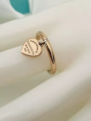 £900 • Buy Tiffany & Co 18ct Rose Gold Heart Charm Please Return To Ring Size 8