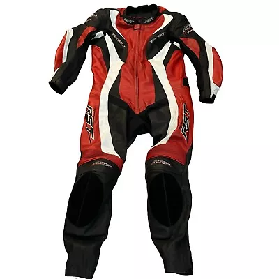 RST TracTech Evo One Piece Leather Motorcycle Suit (Red/Black) Size UK 48 - XXL • $227.32