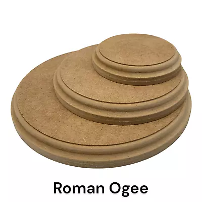 £3.05 • Buy Small Round Circle 18mm Ogee Edge, MDF Wooden Disk, Model Plinth, Plaque Blank