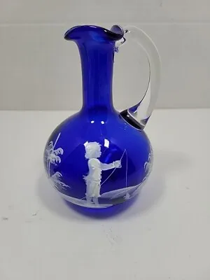 Mary Gregory Glass Cruet Cobalt Blue • $15.99