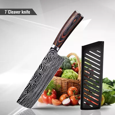 $65 • Buy 7  Japanese Style Nikiri Knife Damascus Patten German Steel Knife