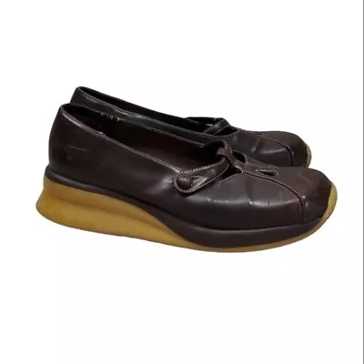 Vintage L.E.I Womens Jennefer Y2K Leather Mary Jane Wedge Clogs Shoes Sz 9 • $21.99