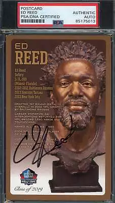 Ed Reed PSA DNA Signed Hall Of Fame Bronze Bust Postcard /150 Autograph • $89