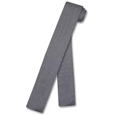 Biagio KNITTED Neck Tie Solid CHARCOAL GREY Color Mens Knit NeckTie • $12.95